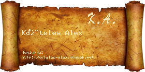 Köteles Alex névjegykártya