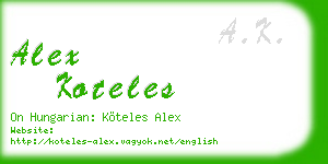 alex koteles business card
