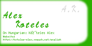 alex koteles business card